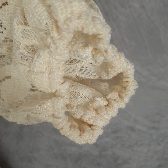 Free People Dress Womens 0 Lace Boho Peasant Long Sleeve Mini Ruffle - Picture 7 of 16